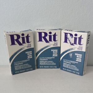 Lot Of 3 Boxes Rit Denim Blue All Purpose Fabric Dye